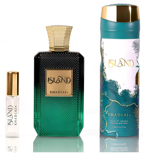 Khadlaj Island Set Extract Parfum 100 ml + Body Spray 200 ml + Extract Parfum 10 ml